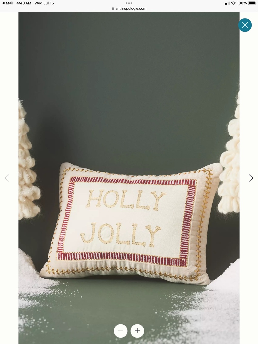 Anthropologie Shayla festive text cotton velvet pillow❤️❤️❤️❤️